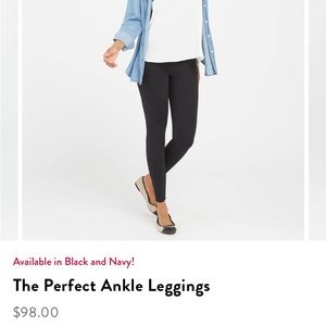 BNWOT SPANX THE PERFECT ANKLE LEGGINGS BLACK SIZE MEDIUM